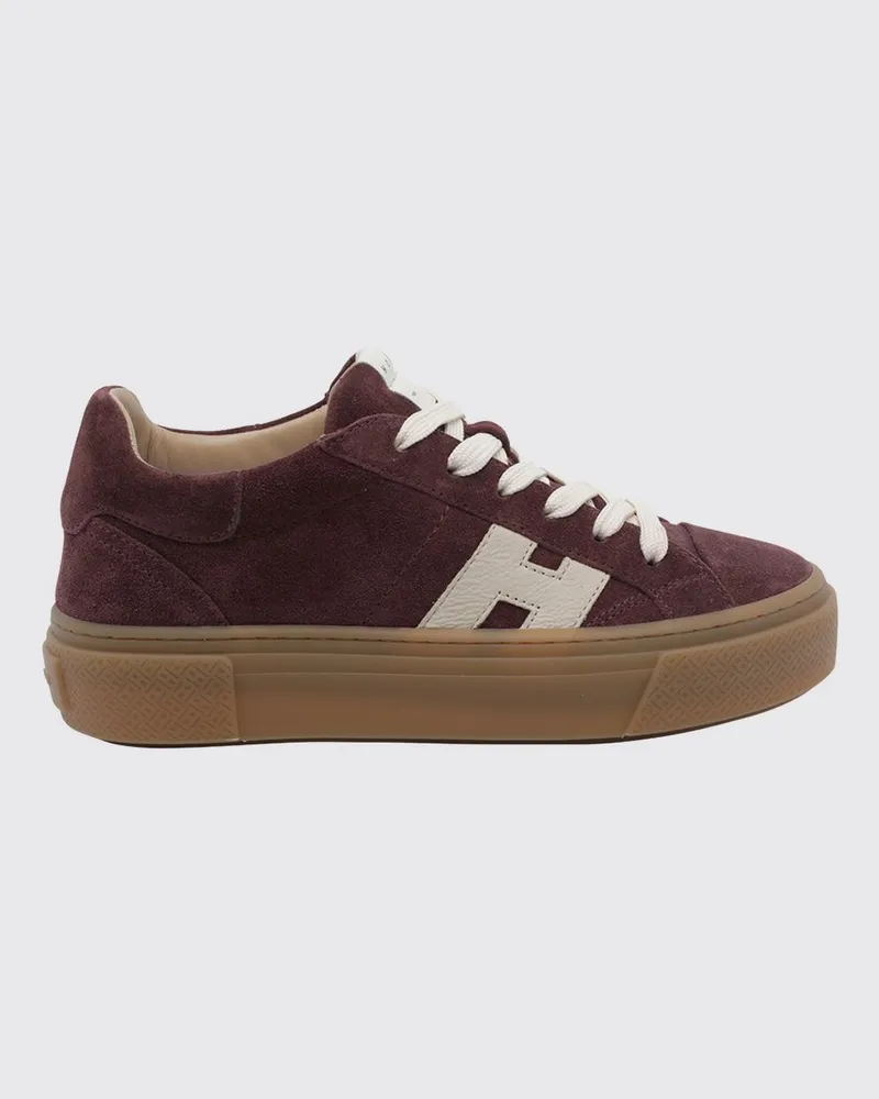 Hogan Crosswind Plateau-Sneakers aus Veloursleder Braun