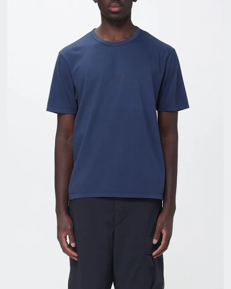 C.P. Company Baumwoll-T-Shirt mit Logo Navy