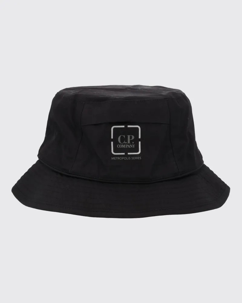 C.P. Company Fischerhut aus Baumwolle mit aufgedrucktem Logo Schwarz