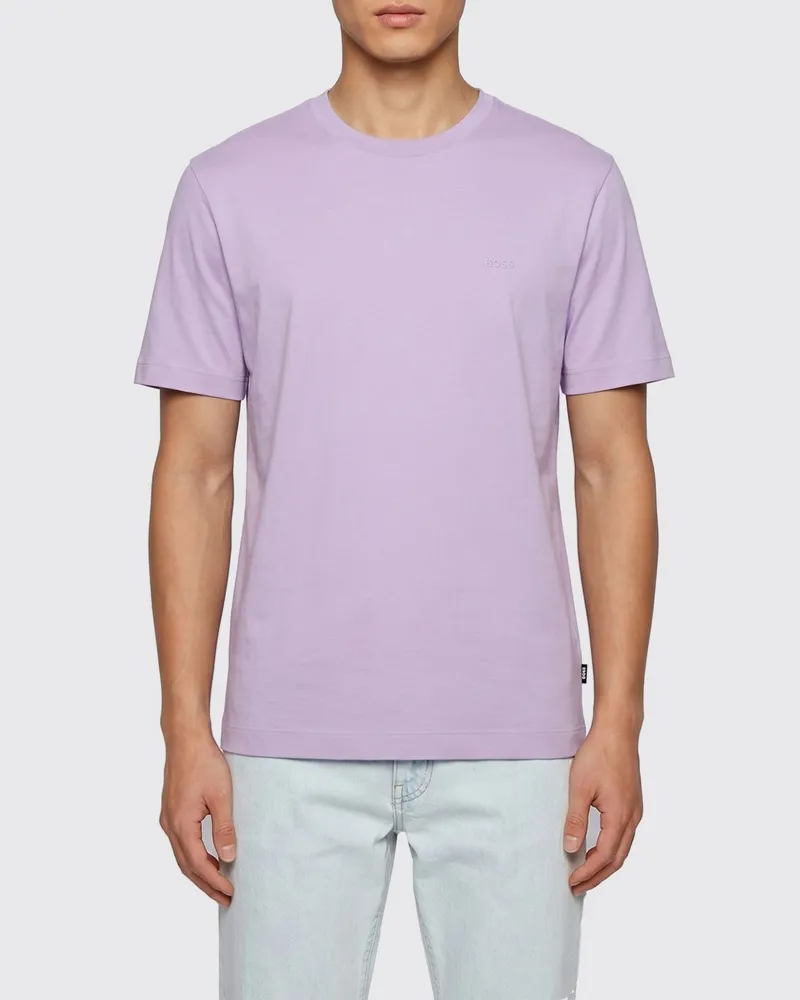 HUGO BOSS Basic T-Shirt aus Baumwolljersey Lila