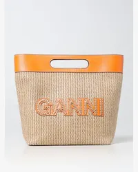 Ganni Schultertasche Beige