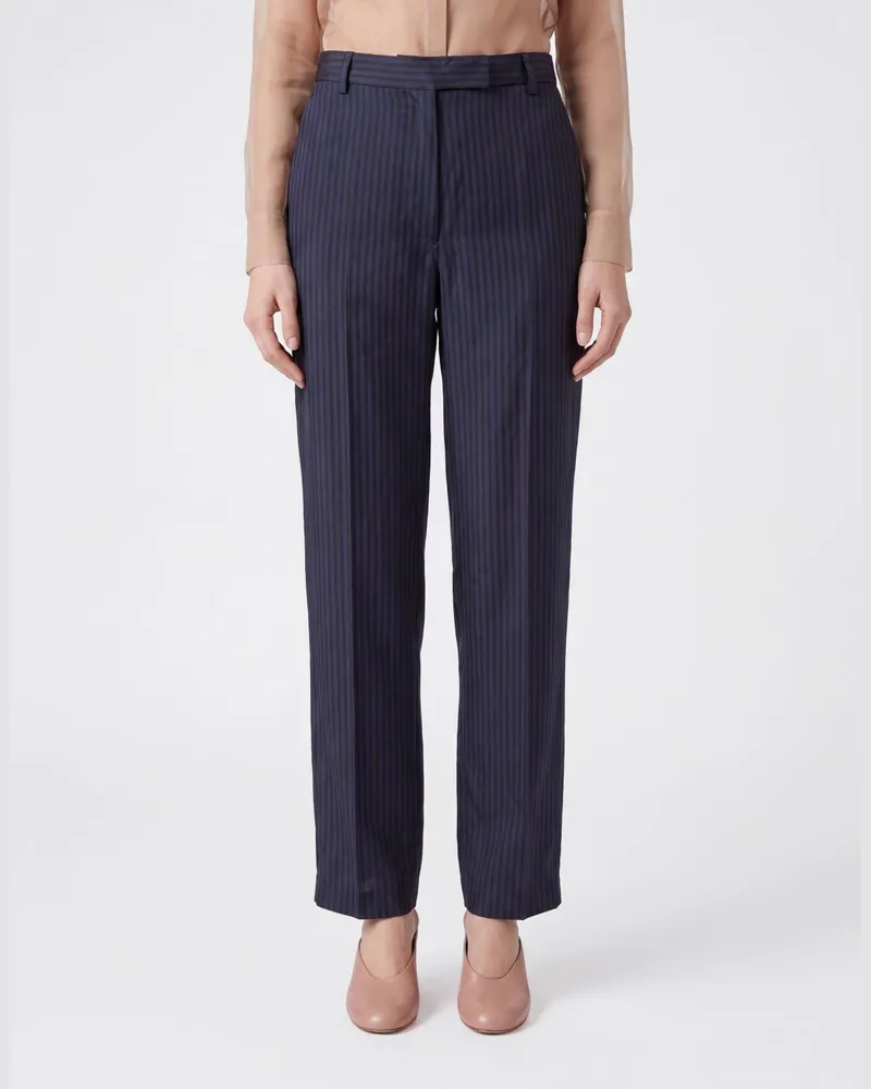 Dries van Noten High-Waist-Hose mit geradem Bein aus Cupro Braun