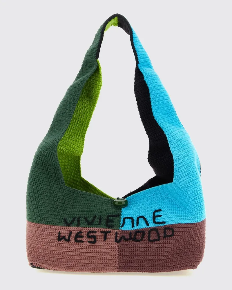 Vivienne Westwood Ellie Schultertasche aus gehäkelter Baumwolle mit Patchwork Bunt
