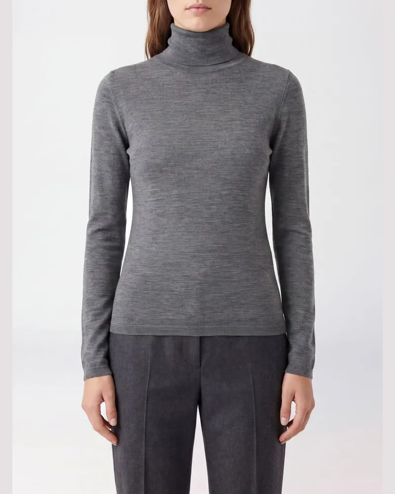 Brunello Cucinelli Slim Fit Langarm-Rollkragenpullover aus Kaschmir und Seide Grau