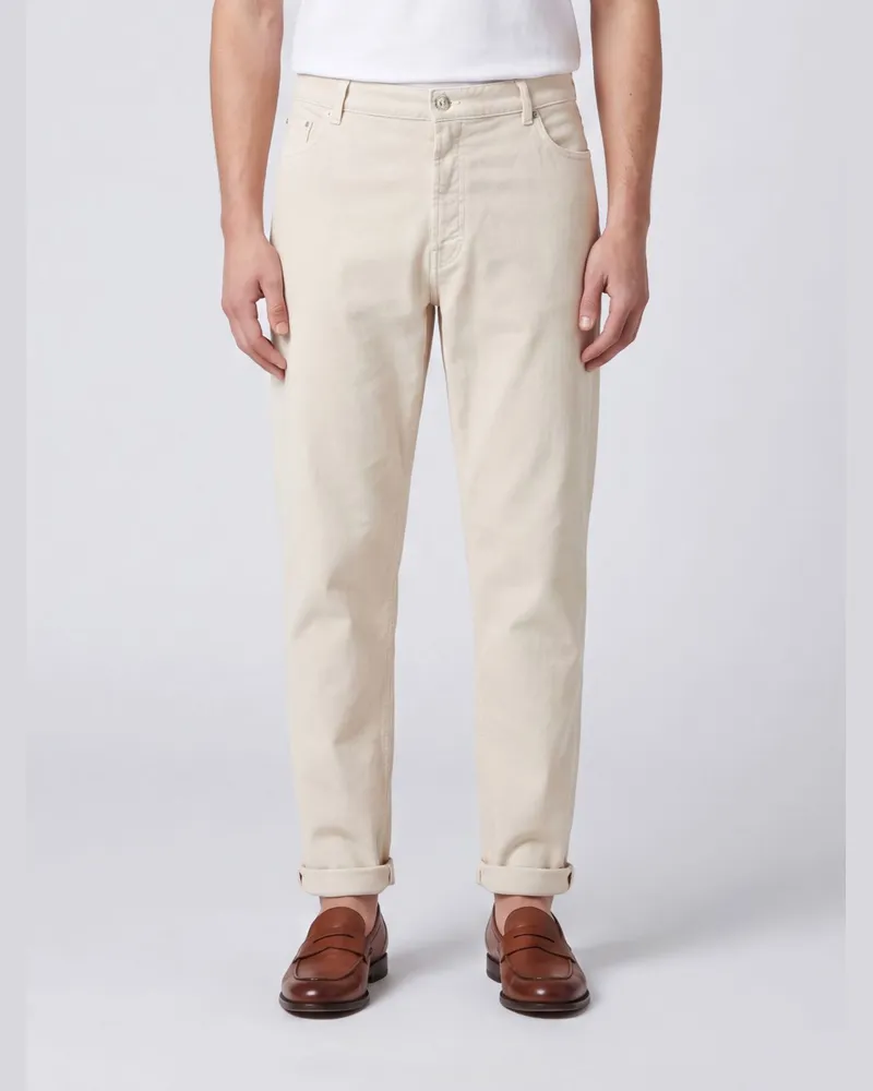 Brunello Cucinelli Straight-Fit-Jeans aus Baumwolldenim im Five-Pocket-Stil Weiss