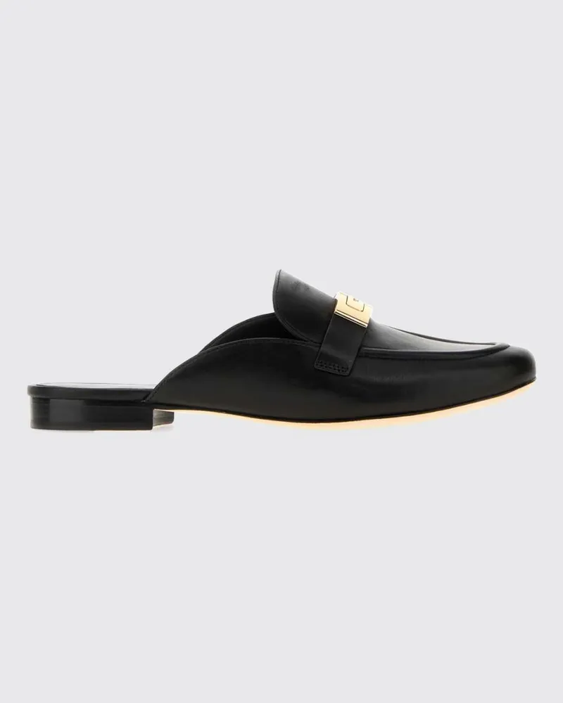 Tory Burch Mules aus Glattleder mit Double T-Logo und niedrigem Absatz Schwarz