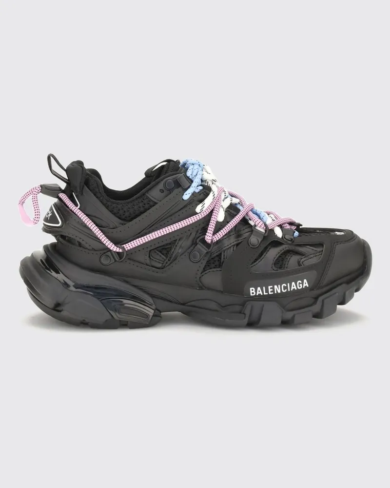 Balenciaga Track Trail Sneaker aus Mesh mit gekerbter Sohle und Zuglasche Schwarz