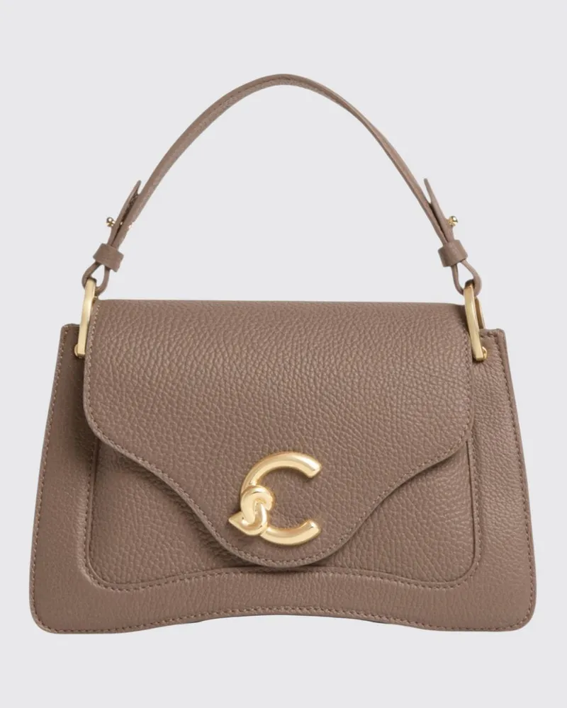 Coccinelle C-Me Mini Tasche aus genarbtem Leder Braun