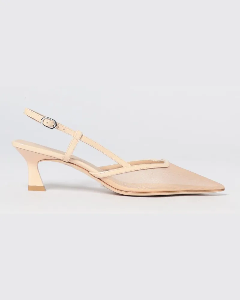 Stuart Weitzman Slingback-Pumps aus Mesh-Nylon mit mittlerem Absatz Beige