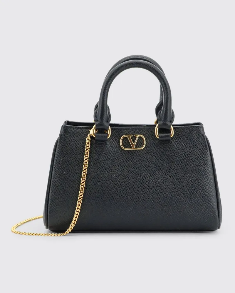 Valentino Garavani Handtasche aus genarbtem Leder mit VLogo Signature Schwarz