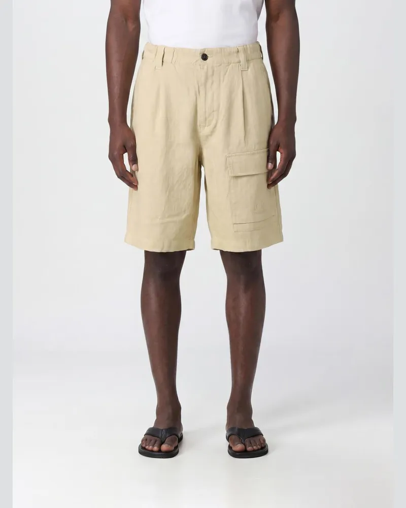 C.P. Company Leinen-Cargoshorts mit Gürtelschlaufen und mehreren Taschen Beige