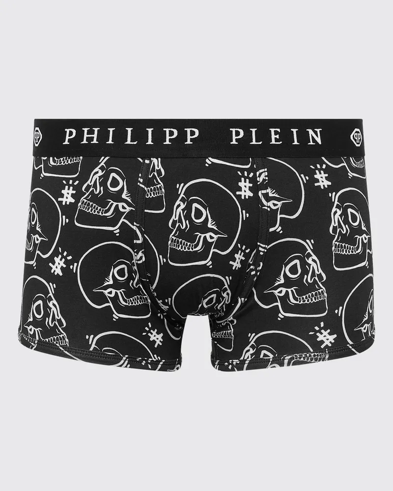 Philipp Plein Boxershorts aus Stretch-Baumwollmischung mit Totenkopf-Print Schwarz