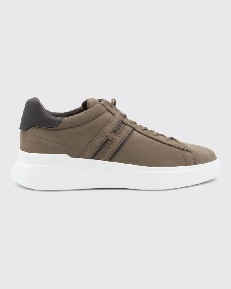 Hogan Low-Top-Sneakers H580 aus Veloursleder mit H-Logo und Plateausohle Braun