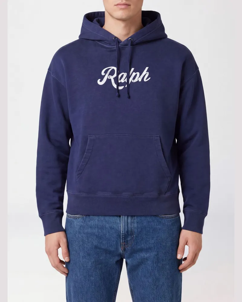 Ralph Lauren Baumwoll-Hoodie mit Kordelzug, Kängurutasche und Logo Blau