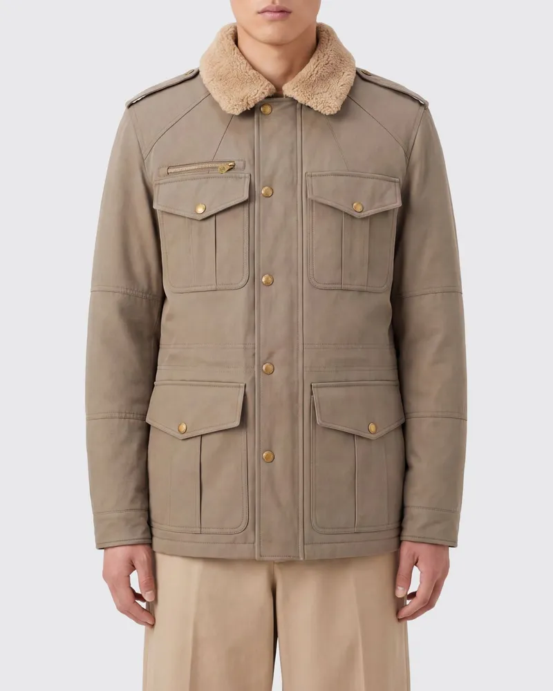 Brunello Cucinelli Sahariana-Jacke aus Baumwolle und Nappa mit Thermore®-Füllung Grün