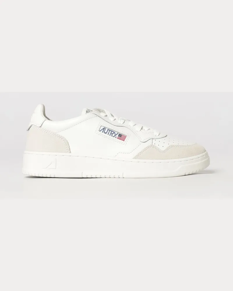 AUTRY Medalist Low Top Sneakers aus zweifarbigem Leder und Wildleder Bianco