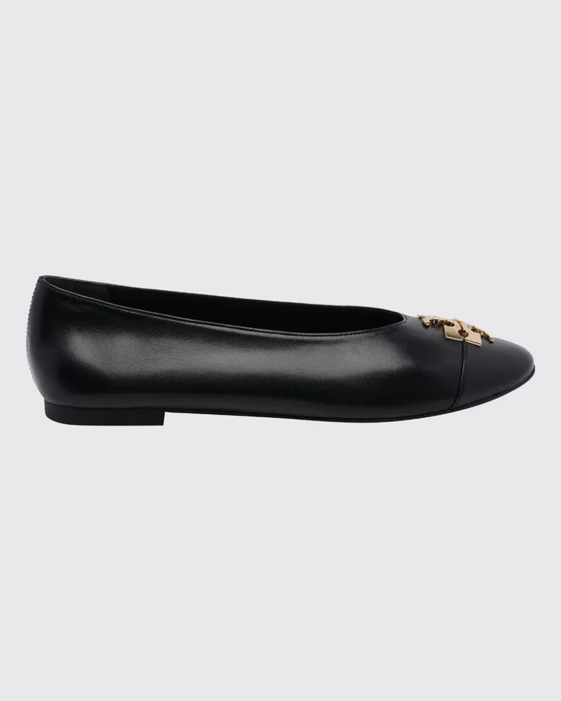 Tory Burch Charlie Ballerinas aus Glattleder mit Double T-Logo Schwarz