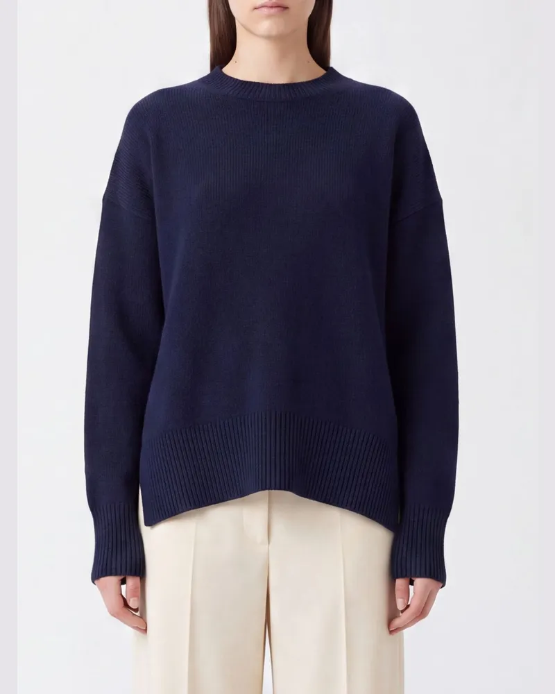 Jil Sander Kaschmirpullover mit Rundhalsausschnitt und überschnittenen Schultern Navy