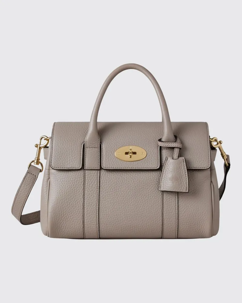 Mulberry Bayswater Small Tasche aus genarbtem Leder Taubengrau