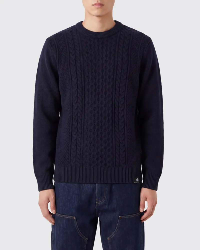 Carhartt WIP Langärmliger Rundhalspullover aus einer Wollmischung Navy