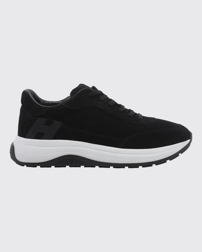 Hogan Hi-Light Sneaker aus Kalbsveloursleder mit Ton-in-Ton-H-Logo Schwarz