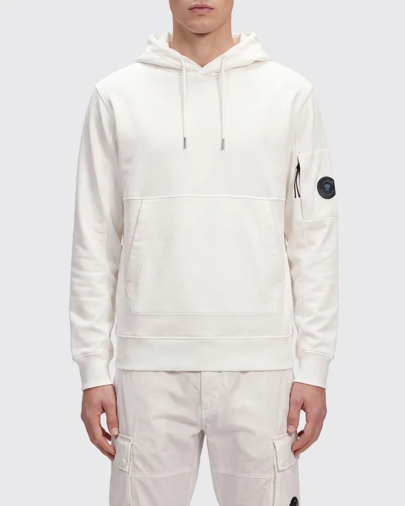 C.P. Company Baumwoll-Hoodie von mit Kängurutasche Weiß