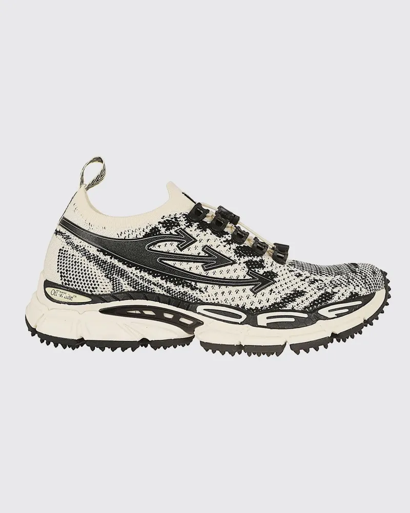 OFF-WHITE Be Right Back Sneakers aus Jacquard-Strick Sand