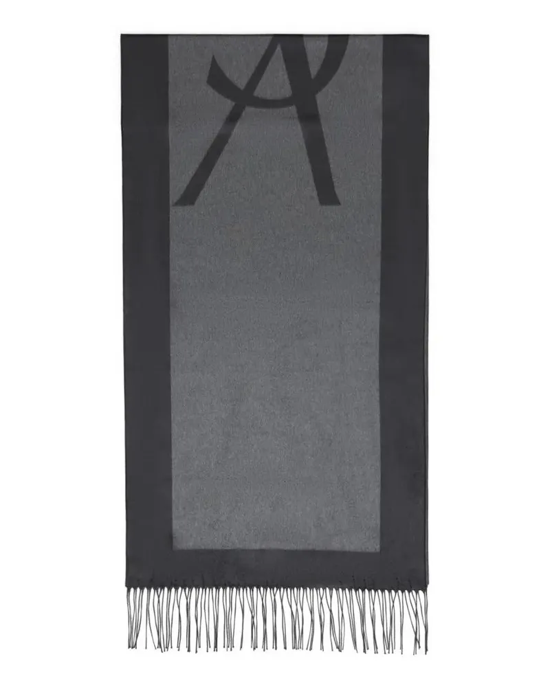 Saint Laurent Tücher & Schals Dark Gray Silk Scarf grau Grau