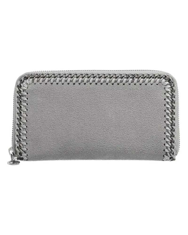 Stella McCartney Portemonnaie Zipped Around Continental Wallet Shaggy Deer Ligh Grau