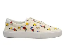 Low-Top Sneaker Printed Canvas Sneakers weiß