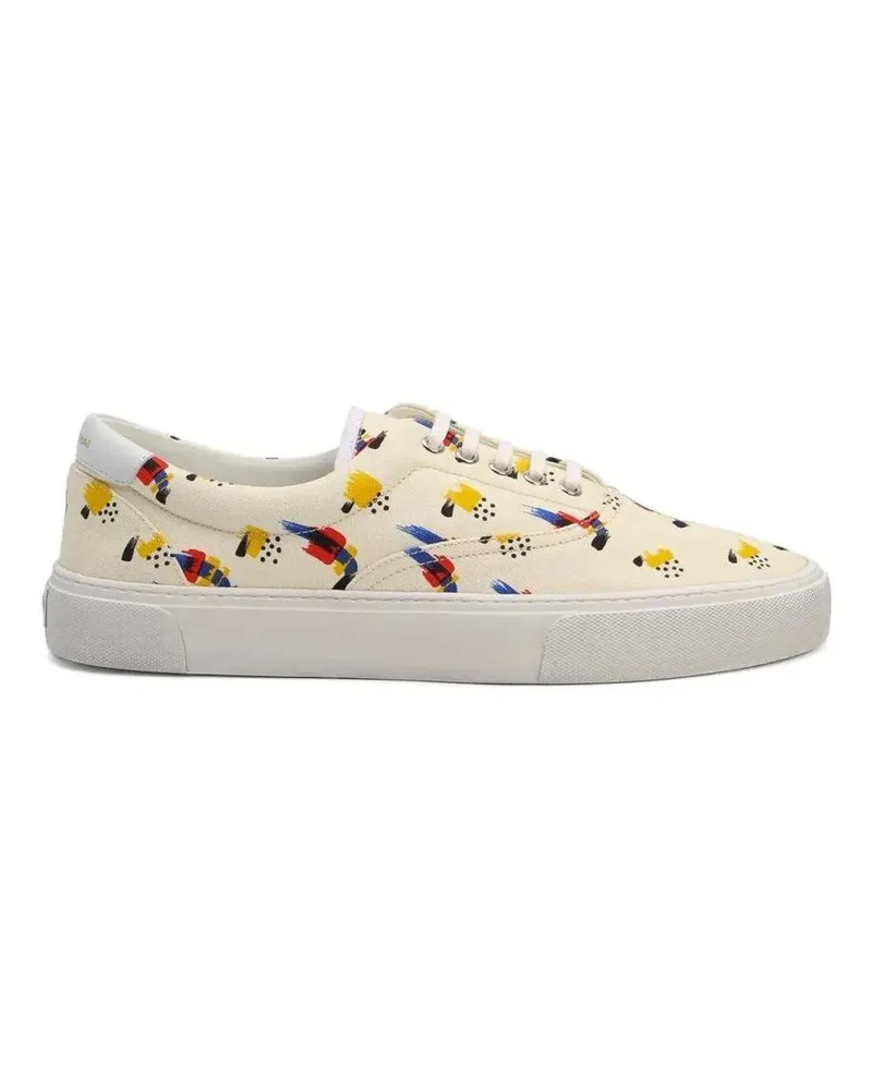 Saint Laurent Low-Top Sneaker Printed Canvas Sneakers weiß Weiß