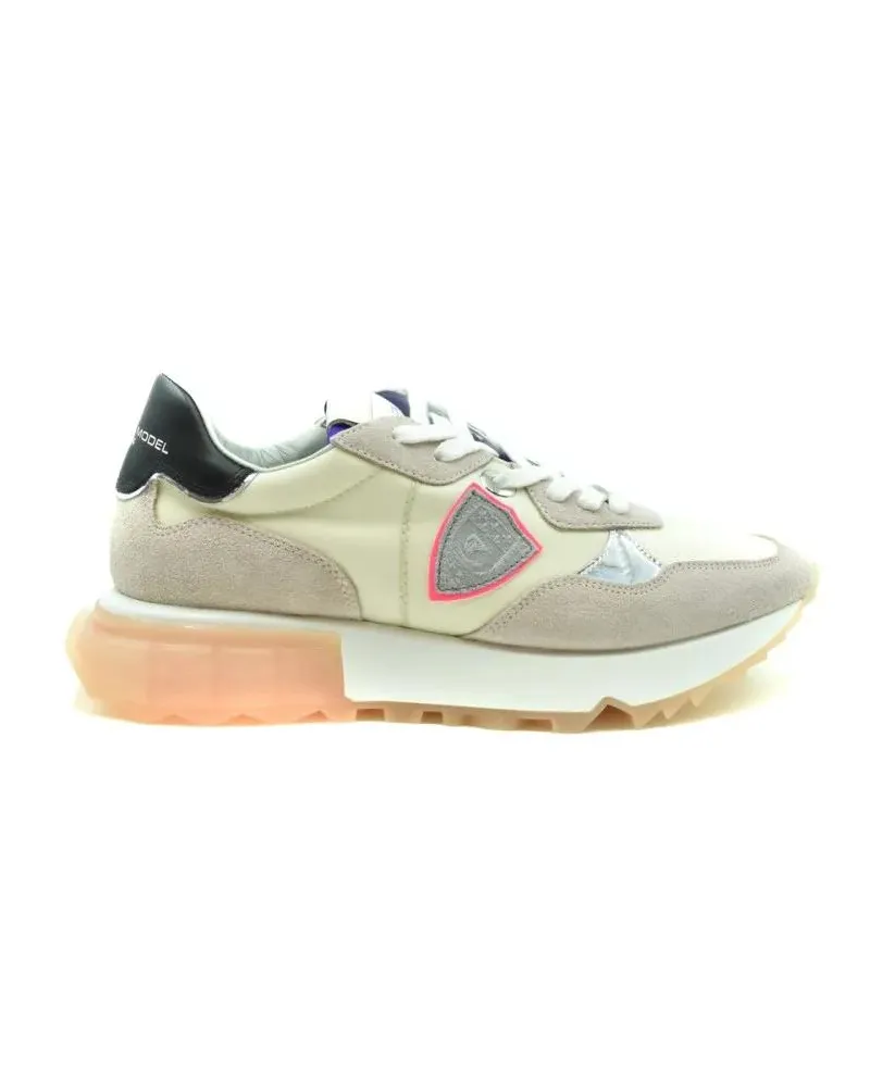 Philippe Model Low-Top Sneaker Beige Leather Sneakers With Translucent Sole gelb Gelb