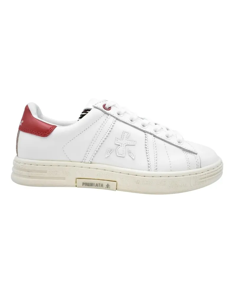 Premiata Low-Top Sneaker Leather Sneakers With Contrasting Detail weiß Weiß