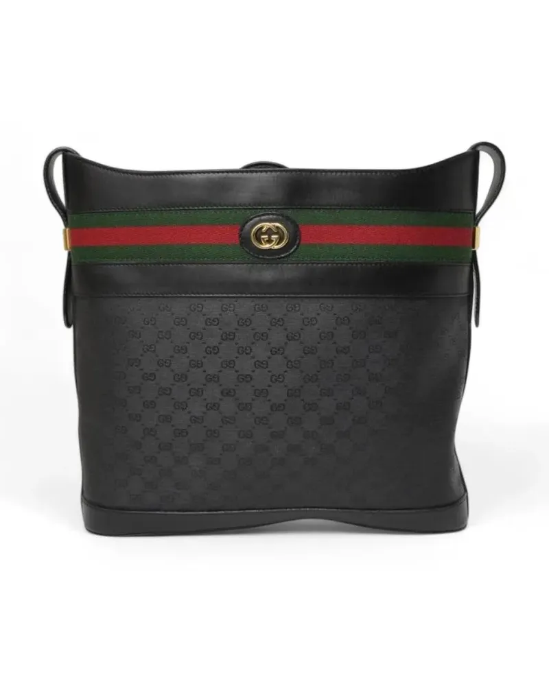 Gucci Hobo Bags Vintage Web Gg Supreme Shoulder Bag In Black schwarz Schwarz