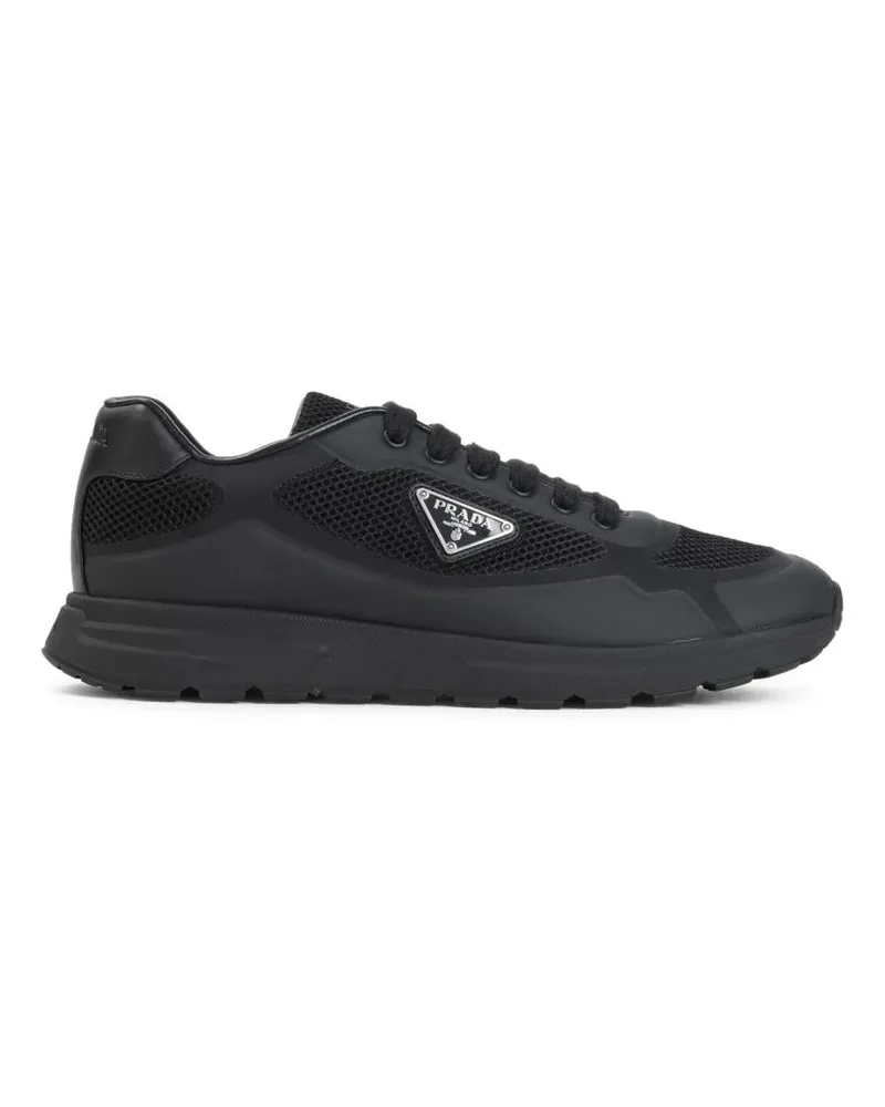 Prada Low-Top Sneaker Black Sneakers With Textured Finish schwarz Schwarz