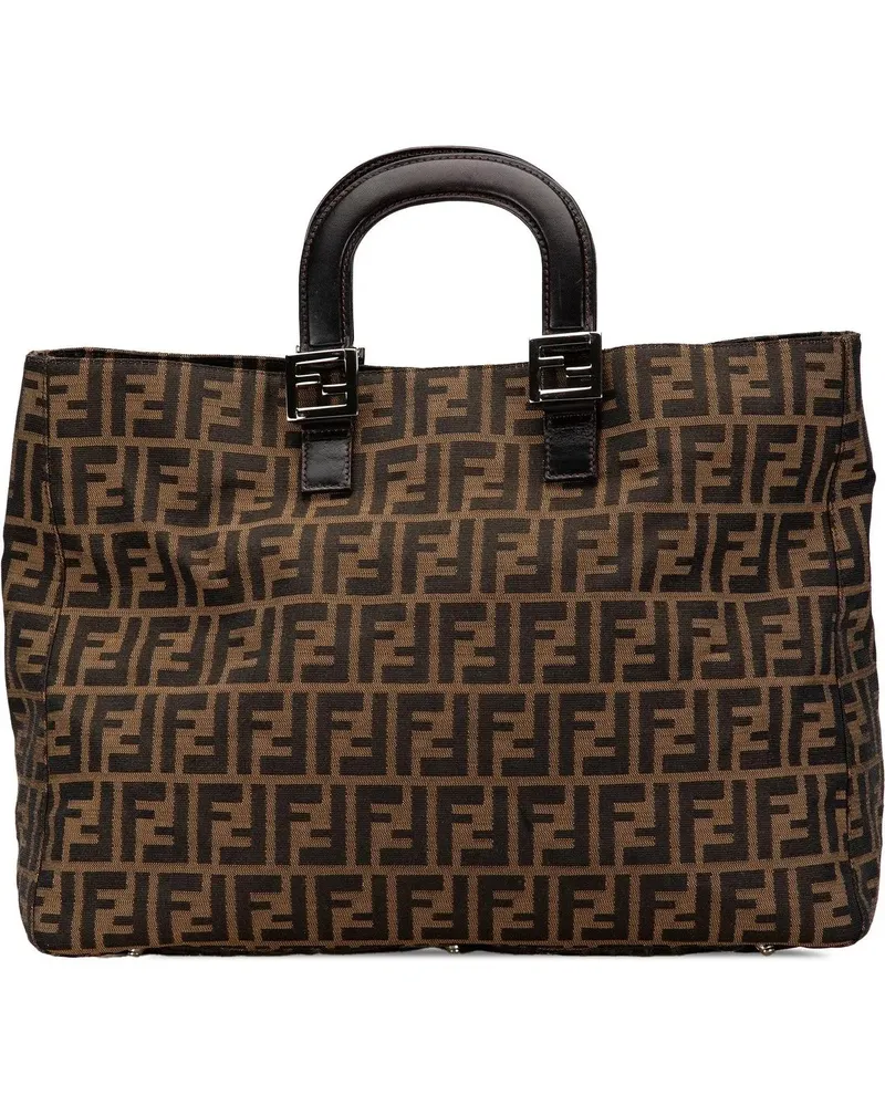 Fendi Shopper Large Zucca Canvas Twins Tote braun Braun