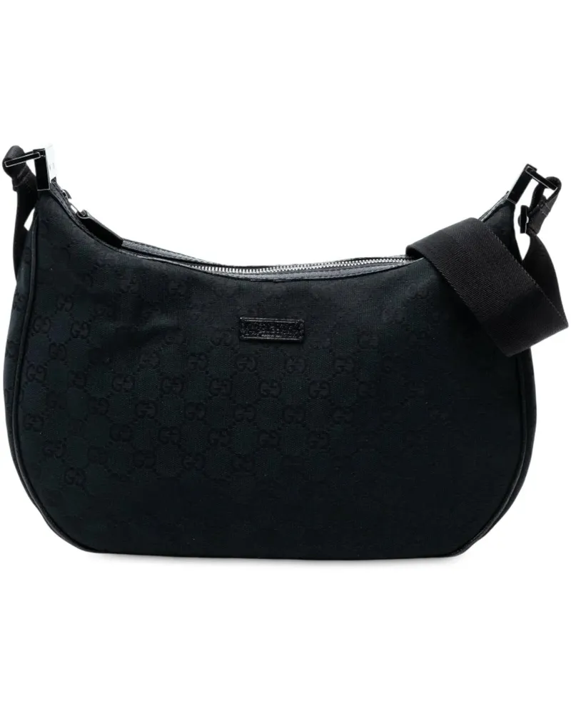 Gucci Hobo Bags GG Canvas Crossbody schwarz Schwarz