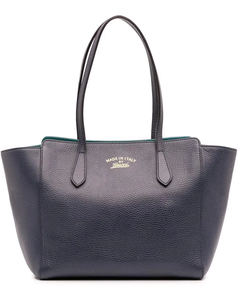 Gucci Shopper Medium Leather Swing Tote blau Blau