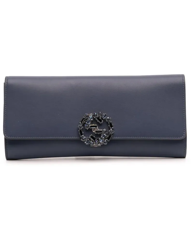 Gucci Clutches Calfskin Crystal Broadway Clutch blau Blau