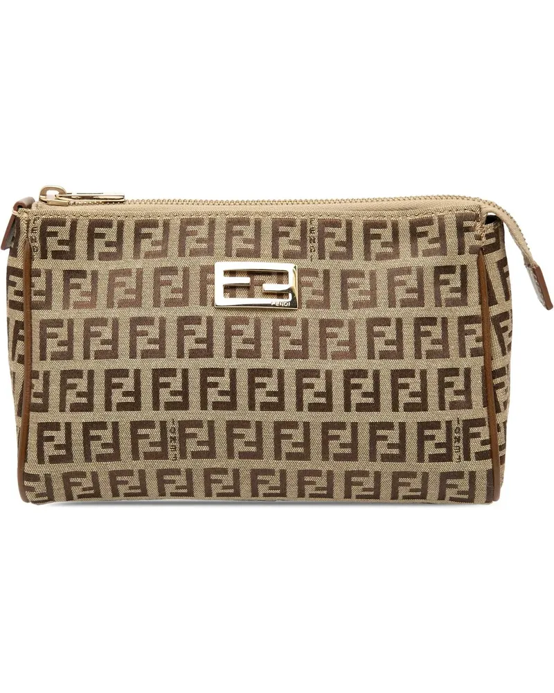 Fendi Kosmetiktaschen Zucchino Canvas Pouch braun Braun