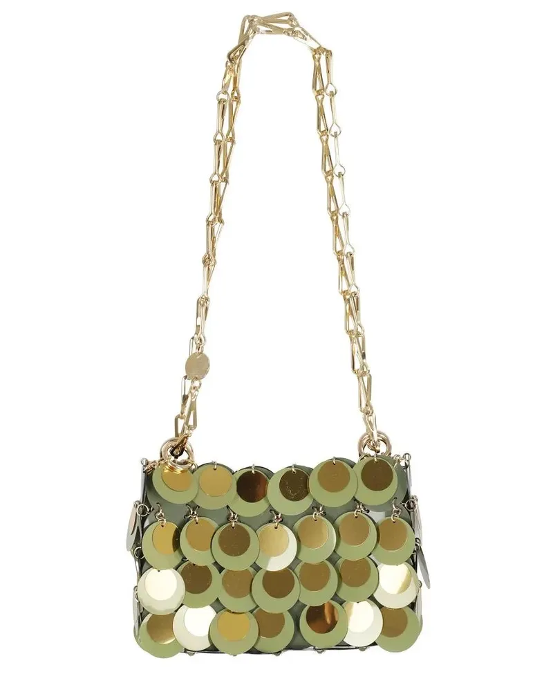 Paco Rabanne Hobo Bags Green/Gold Nano Sparkle Bag goldfarben 