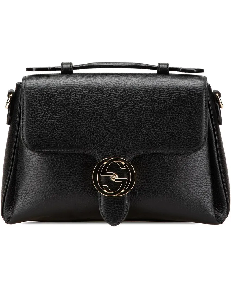 Gucci Hobo Bags 2000-2015 Small Dollar Calf Interlocking G Satchel schwarz Schwarz