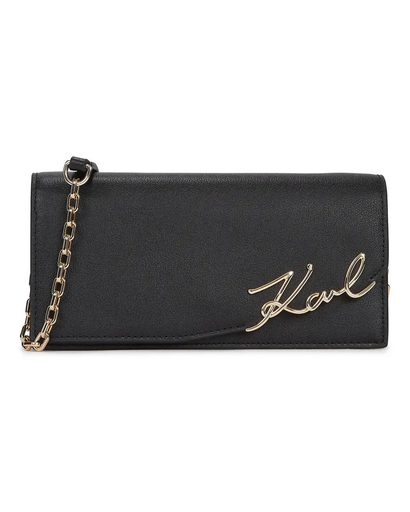 Karl Lagerfeld Portemonnaie K/SIGNATURE PORTEMONNAIE ZUM UMHÄNGEN schwarz Schwarz