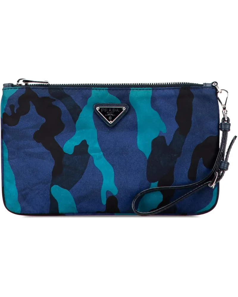 Prada Clutches Tessuto Camouflage Clutch blau Blau