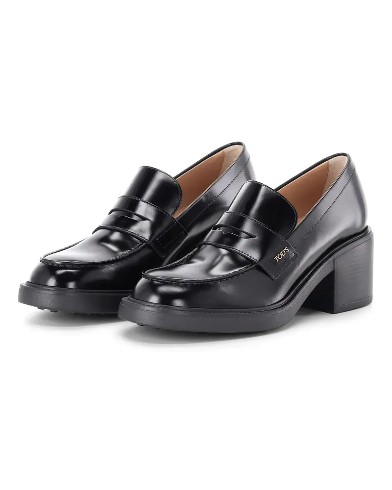 TOD'S Low-Top Sneaker Loafers aus Leder schwarz Schwarz