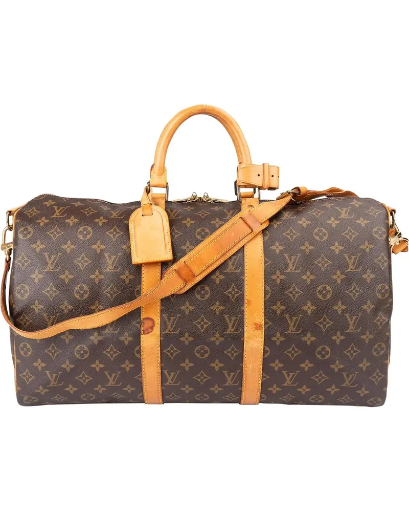 Louis Vuitton Crossbody Bags  Canvas Monogram Keepall 50 Bandoulie braun Braun