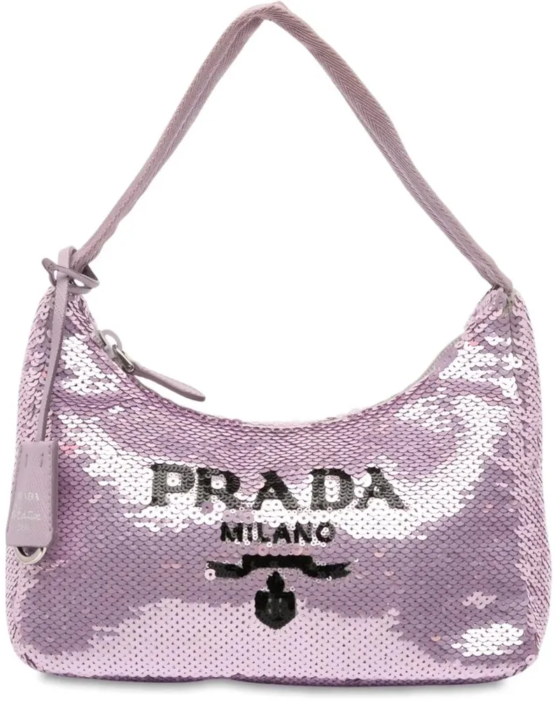 Prada Hobo Bags Mini Re Nylon Paillettes Sequin Re Edition 2000 Sh orange Orange