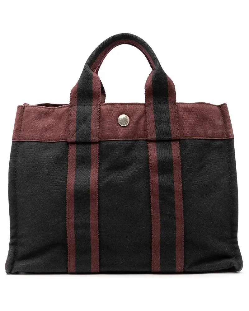 Hermès Shopper Bicolor Canvas Fourre Tout PM schwarz Schwarz