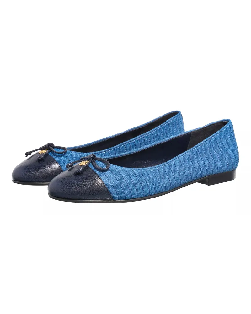 Tory Burch Loafers & Ballerinas Cap-Toe Quilted Ballet Blau