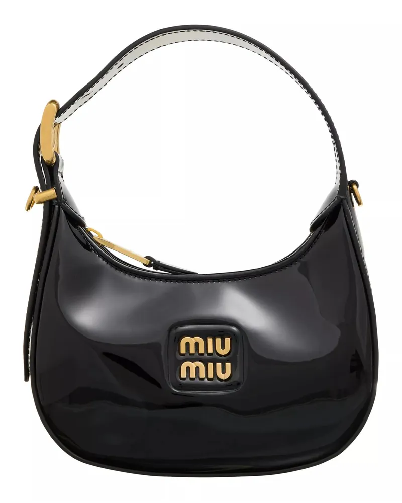 Miu Miu Crossbody Bags Leather Hobo Bag Schwarz